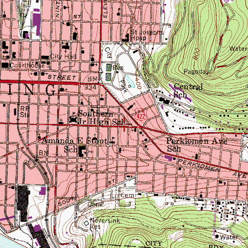 Topographic Map of American Legion Post 929 General Casimir Pulaski, PA