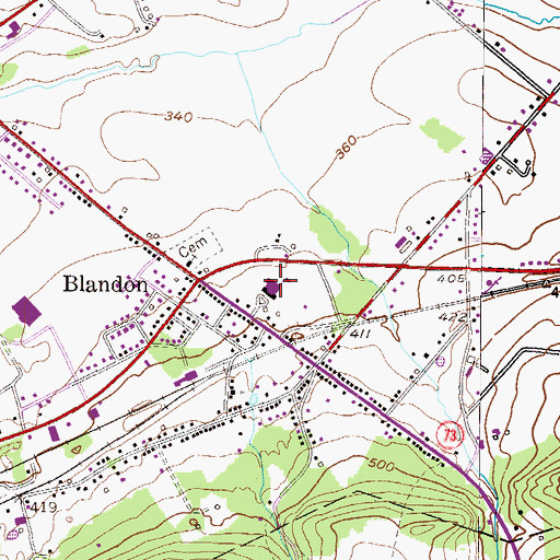 Topographic Map of Andrew Maier Elementary School, PA