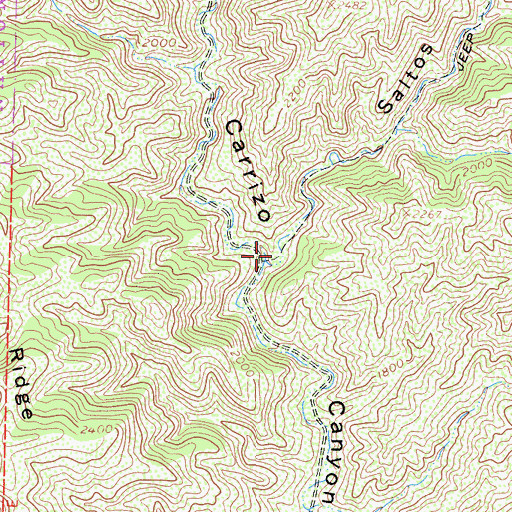 Topographic Map of Saltos Canyon, CA