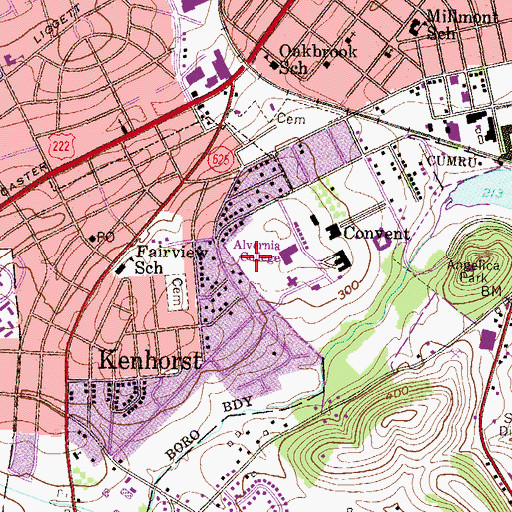 Topographic Map of Anthony Hall, PA