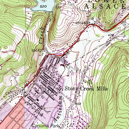 Topographic Map of Antietam Middle-Senior High School, PA