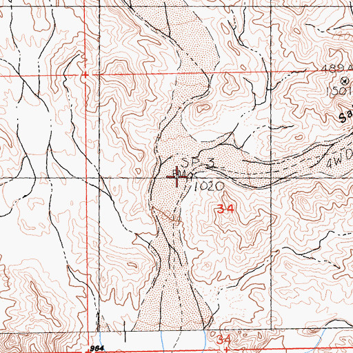 Topographic Map of Salvation Pass, CA