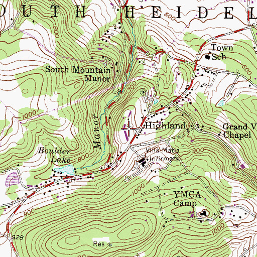 Topographic Map of Atkins Hall, PA