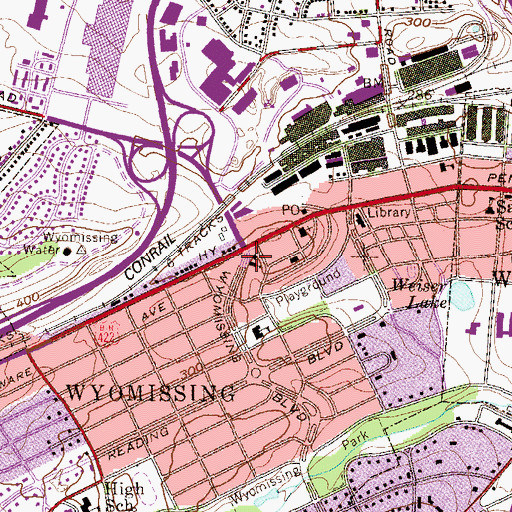 Topographic Map of Atonement Lutheran Church, PA
