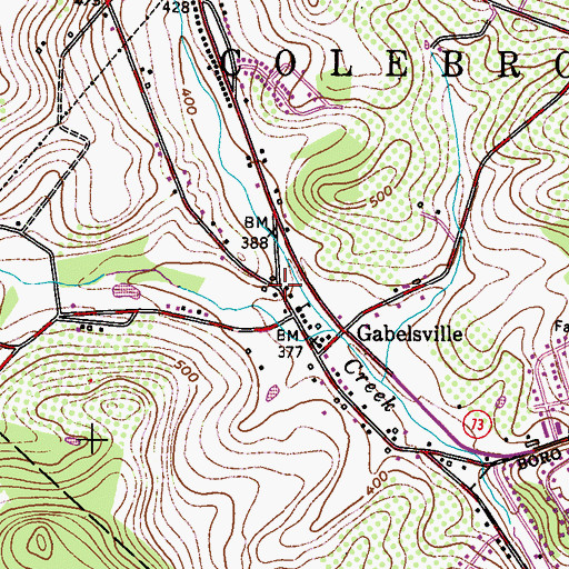 Topographic Map of Bahr's Mill, PA