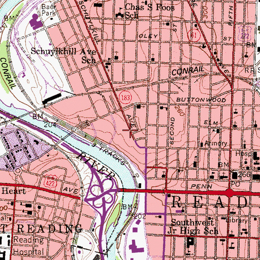 Topographic Map of Barbeys Playground, PA