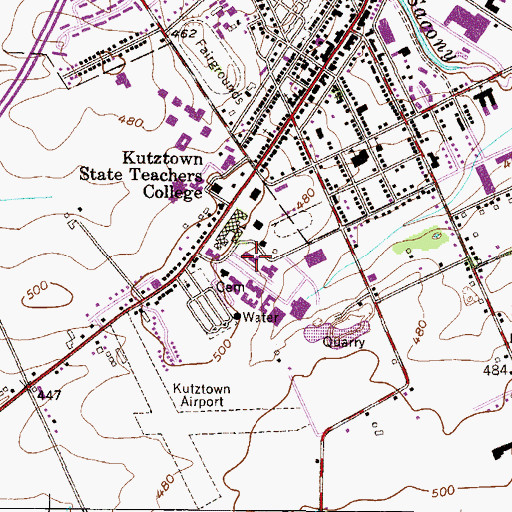 Topographic Map of Beck Hall, PA