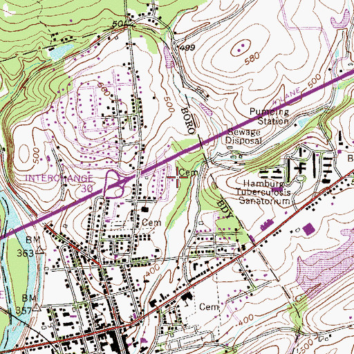 Topographic Map of Behler-Hein Post of the American Legion, PA