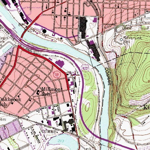 Topographic Map of Beneficial Society Victor Emmanuel II, PA