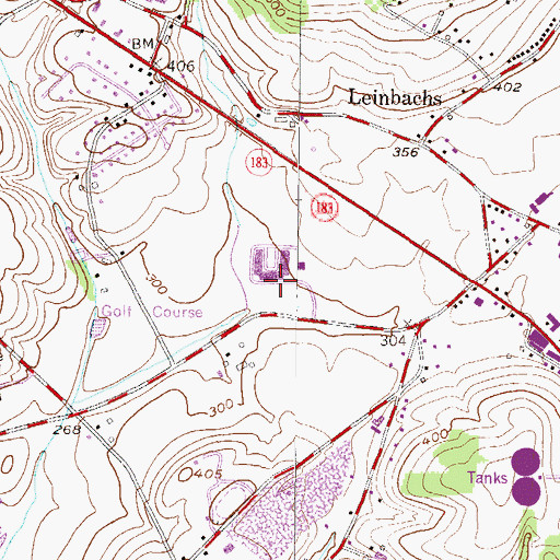 Topographic Map of Berks Career and Technical Center-West Campus, PA