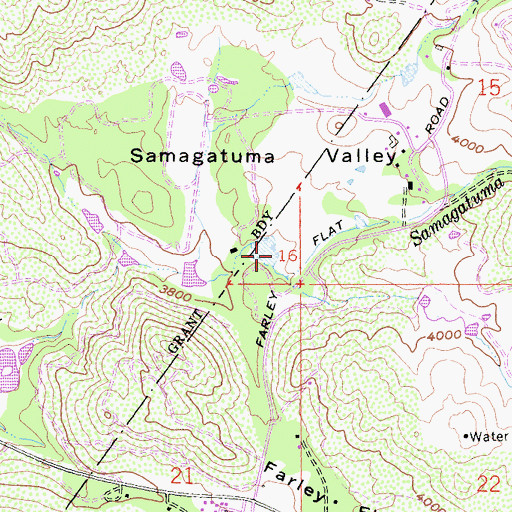 Topographic Map of Samagatuma Valley, CA