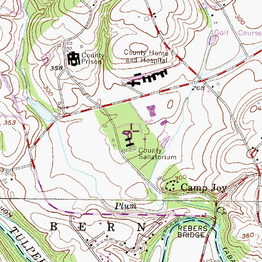 Topographic Map of Berks County New Heim, PA