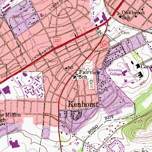 Topographic Map of Berks County Service Center-Girl Scouts of America, PA