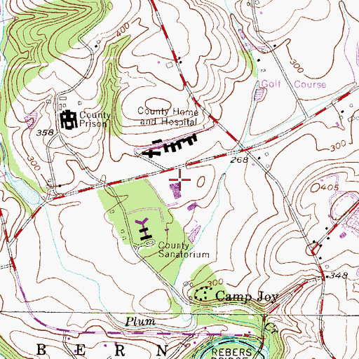 Topographic Map of Berks County Youth Center, PA