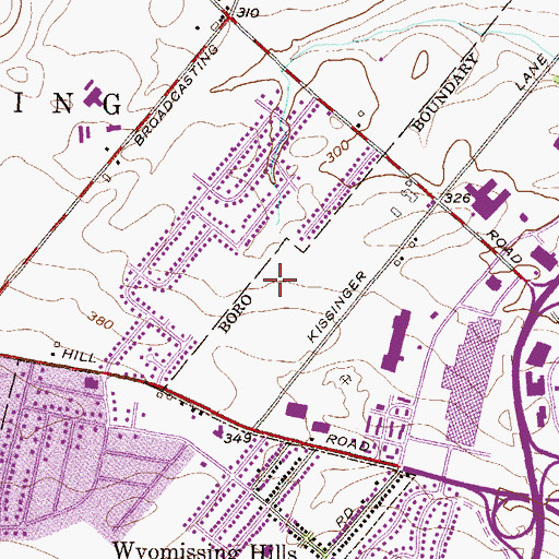 Topographic Map of Berks Technical Institute, PA