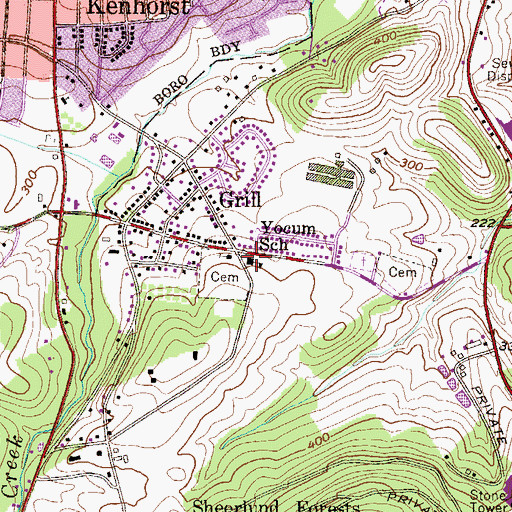 Topographic Map of Berkshire Baptist Church, PA