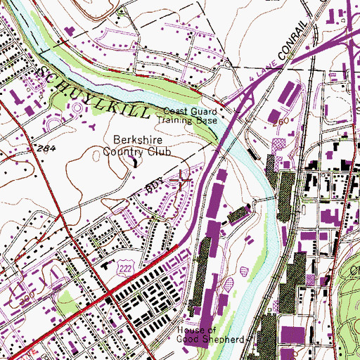 Topographic Map of Berkshire Drive Apartments, PA
