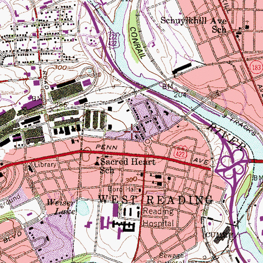 Topographic Map of Berkshire Village, PA
