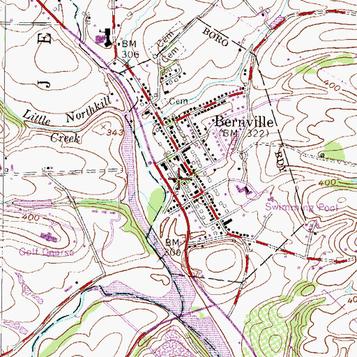 Topographic Map of Bernville Community Fire Company, PA