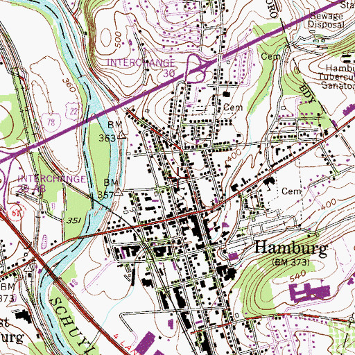 Topographic Map of Bethany United Methodist Church, PA