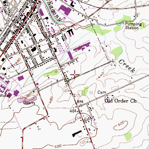 Topographic Map of Bethel Church of the Nazarene, PA