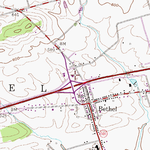 Topographic Map of Bethel-Tulpehocken Public Library, PA