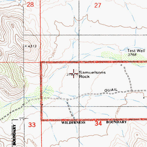 Topographic Map of Samuelsons Rock, CA