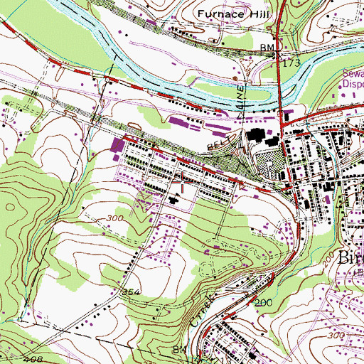 Topographic Map of Birdsboro Elementary Center, PA