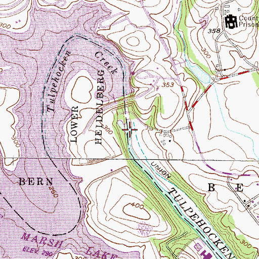 Topographic Map of Blue Marsh Lake Stilling Basin, PA