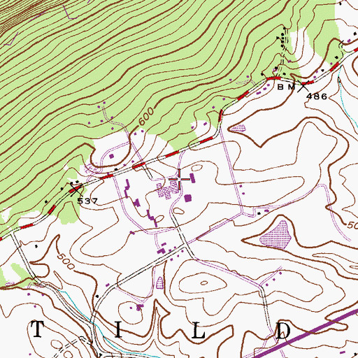 Topographic Map of Blue Mountain Academy High School, PA