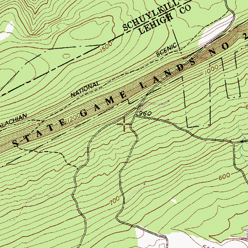 Topographic Map of Blue Mountain House of Hope, PA