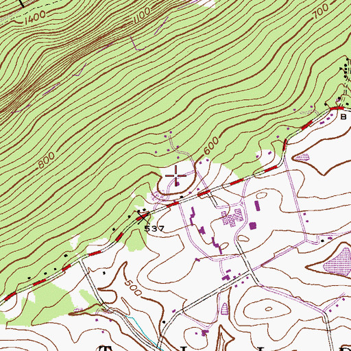 Topographic Map of Blue Mountain Seventh Day Adventist Elementary School, PA