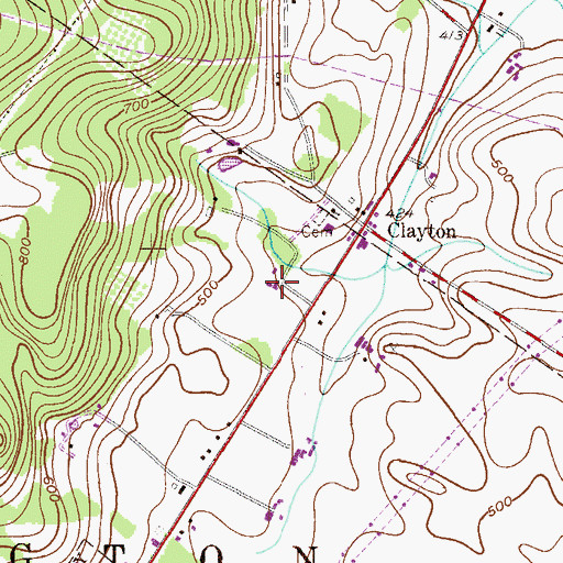 Topographic Map of Borneman Mill, PA