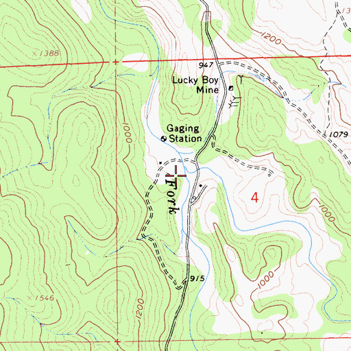 Topographic Map of San Antonio Creek, CA