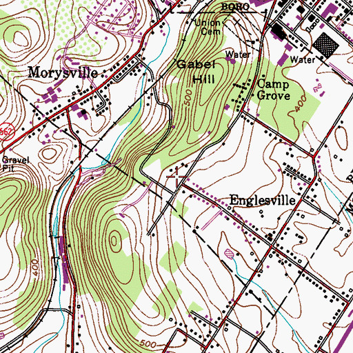 Topographic Map of Boyertown Mennonite Church, PA