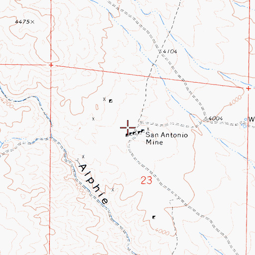 Topographic Map of San Antonio Mine, CA