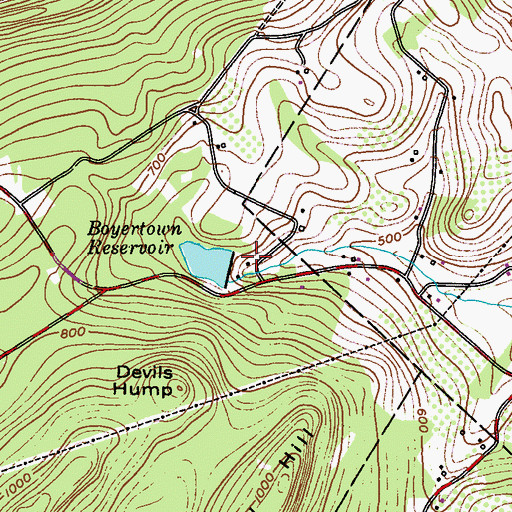 Topographic Map of Boyertown Water Treatment Plant, PA
