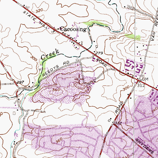 Topographic Map of Breneman Quarry Open Space, PA