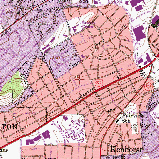 Topographic Map of Brookline Playground, PA