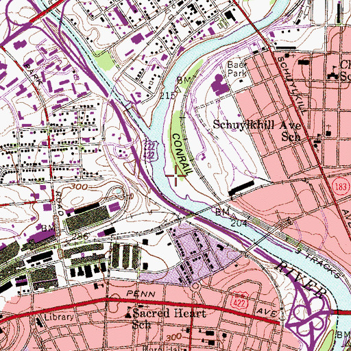 Topographic Map of Bushongs Island (historical), PA