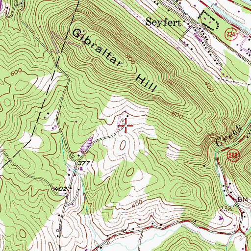 Topographic Map of Cacoosing Gun Club, PA