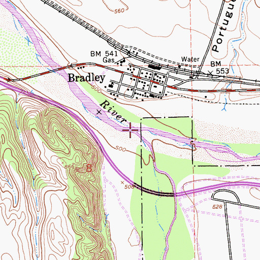 Topographic Map of San Antonio River, CA