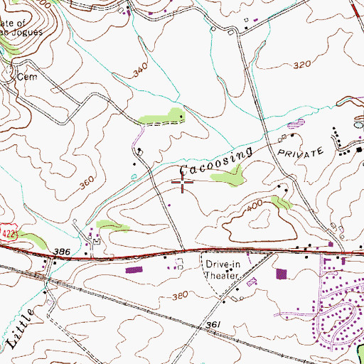 Topographic Map of Calvary Bible Fellowship Church, PA