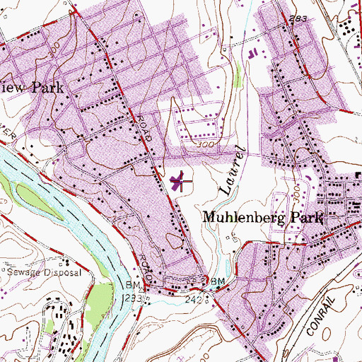 Topographic Map of Calvary Church of the Nazarene, PA