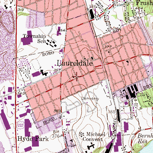 Topographic Map of Calvary Lutheran Church, PA