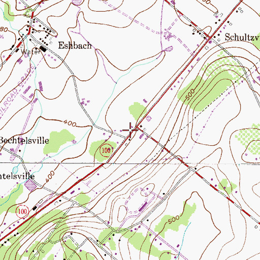 Topographic Map of Calvary United Church of Christ, PA