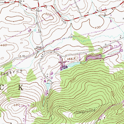 Topographic Map of Camp Adahi, PA