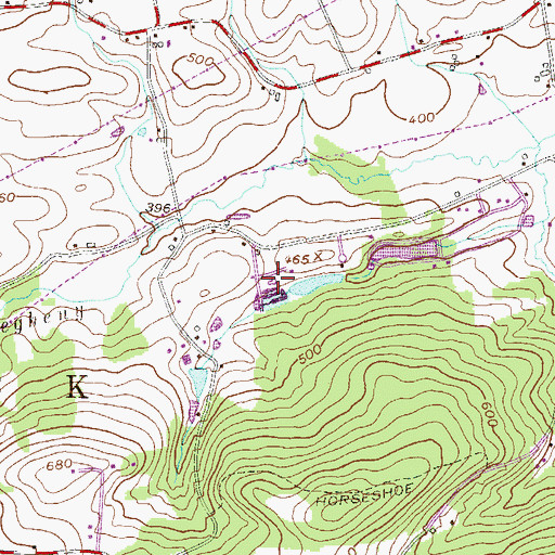 Topographic Map of Camp Adahi Swimming Pool, PA