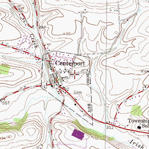 Topographic Map of Central Berks Fire Company 1 Station 38, PA