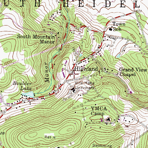Topographic Map of Chaplain's Residence, PA